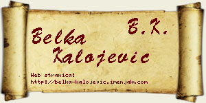 Belka Kalojević vizit kartica